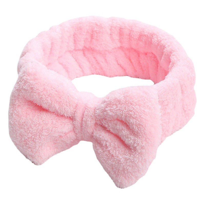 European and American Style Flannel Bow Headband for Women, Wide Solid Color Hairband, Fashionable Hair Accessory for Tidying up Loose Hair