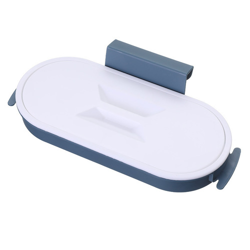 Wall-mounted trash rack, household cabinet door with cover trash bag holder, dormitory simple hanging type trash storage bracket