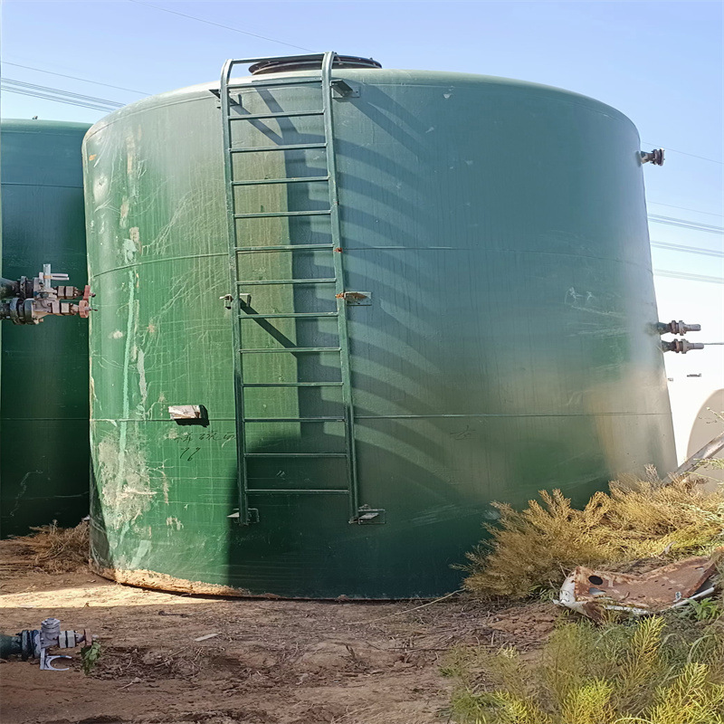 出售二手化工防腐盐酸运输钢衬塑双氧水 立式平底钢衬塑储罐