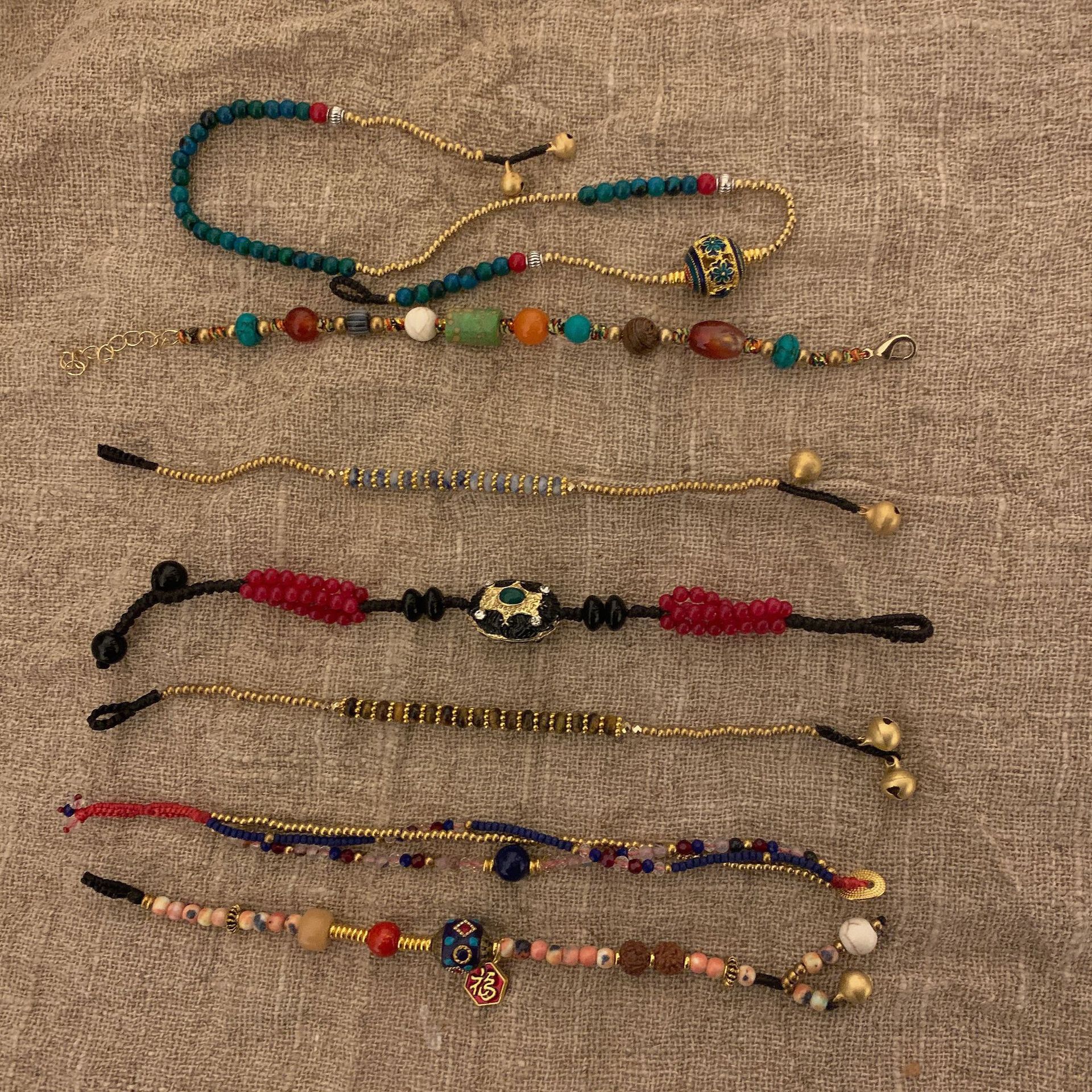 Ethnic organic beaded bracelet handmade