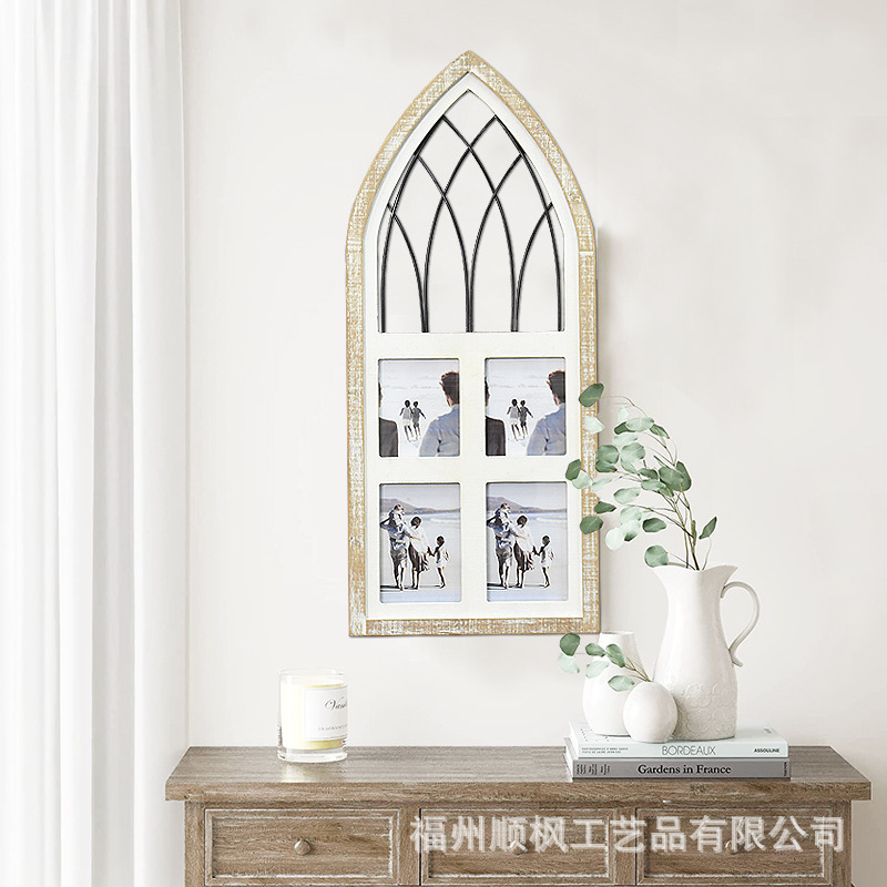 Creative Retro Iron Wall Hanging Window Frame European Combination Wooden Home Decoration Photo Frame Photo Wall Crafts Creative Retro Iron Wall Hanging Window Frame European Combination Wooden Home Decoration Photo Frame Photo Wall Crafts