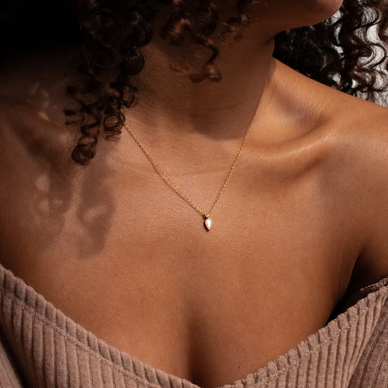 Fashion Water Droplets Copper Necklace Zircon Copper Necklaces