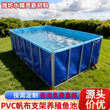 可折叠PVC帆布支架鱼池 免安装移动养殖鱼池 养殖储水池 厂家定制