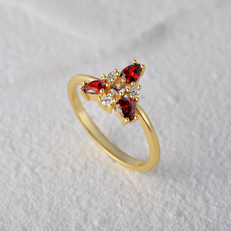 6g Weight Zircon Inlay Material Rings Classification 1 Piece Quantity Daily Occasion 925 Sterling Silver Material Geometric Pattern Women'S Gender Inlay Design Simple Style Style 925 Sterling Silver Zircon Geometric Rings 8