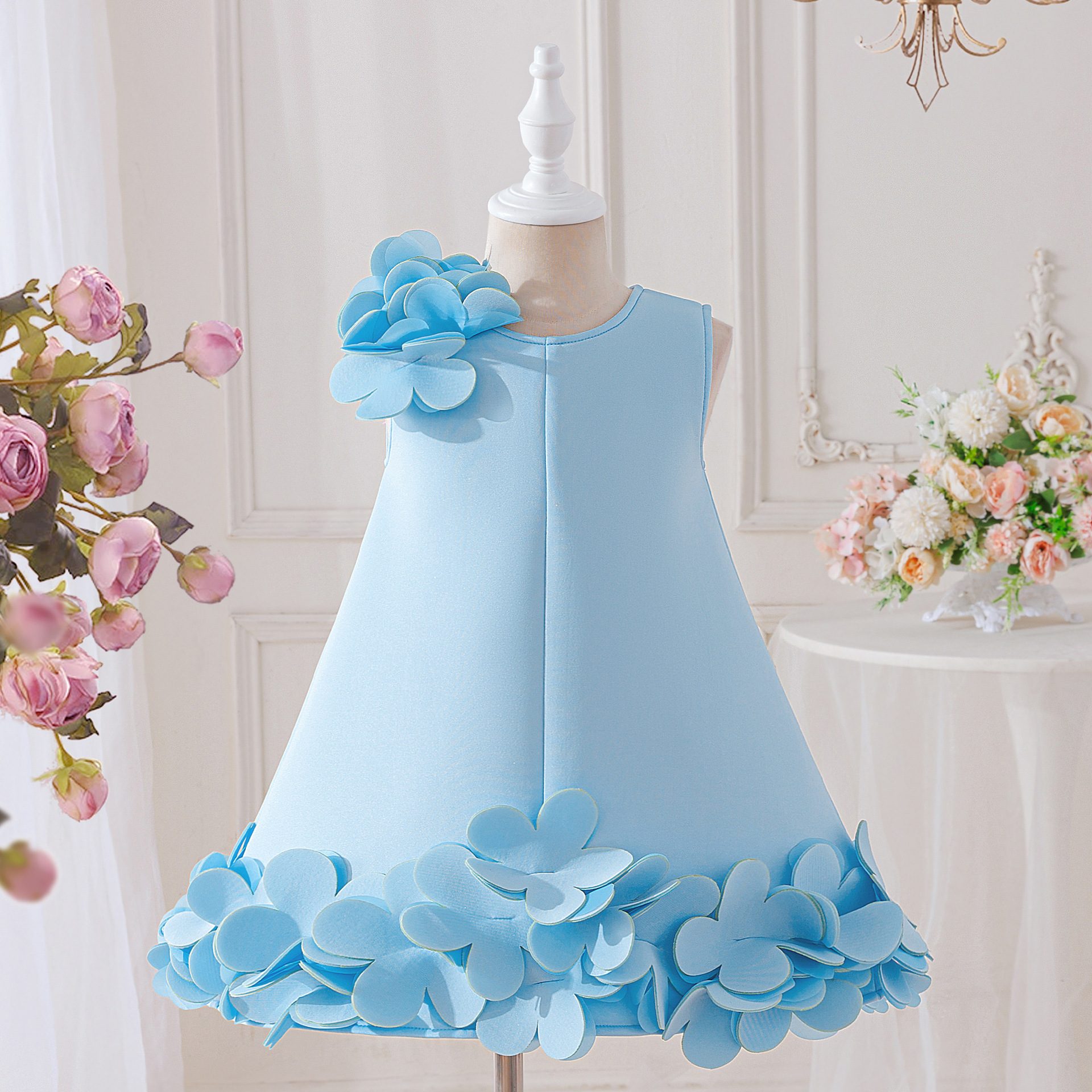 Vestido de niña transfronterizo de estilo extranjero niño piano anfitrión vestido de muñeca vestido de princesa de alta gama vestido de desfile