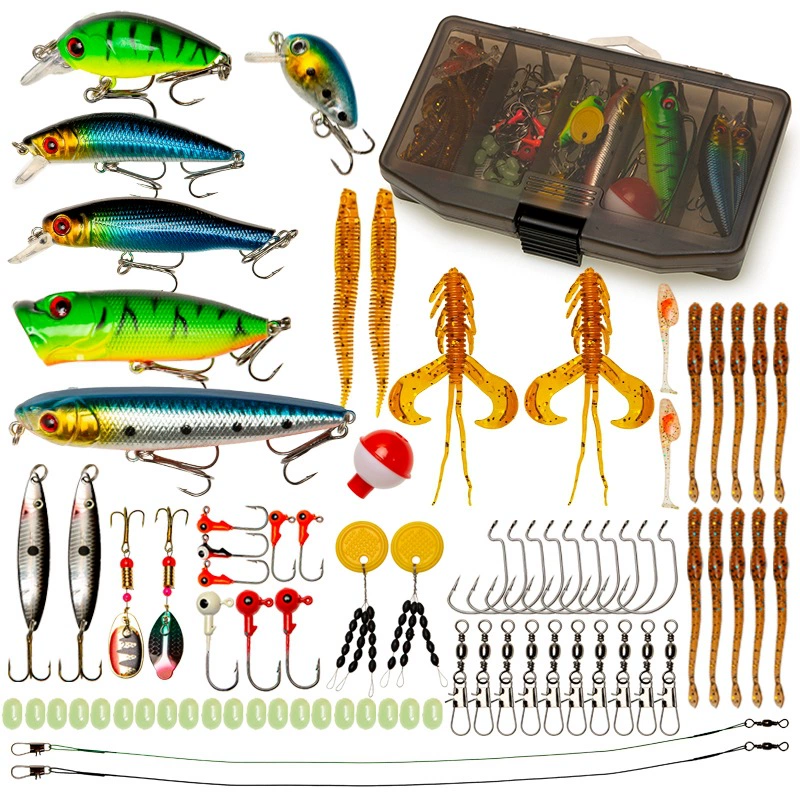 Cross -border road sub -bait 80 sets of bait set Multi -swimming layer e -commerce bait bait set root fishing bass fishing mouth