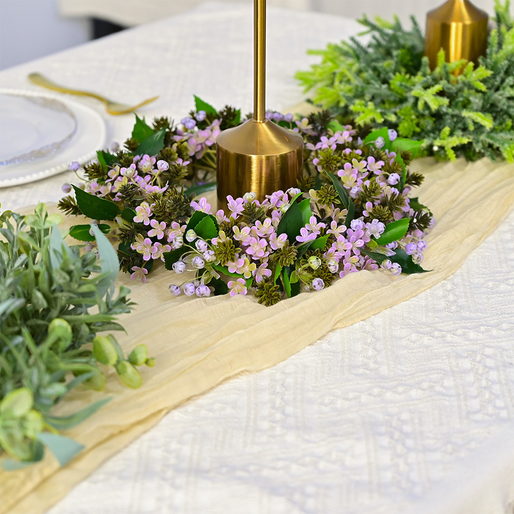 2025 Amazonas transfronterizas rama de cedro vela guirlanda de flores decoración de mesa de navidad del restaurante accesorios de fotografía