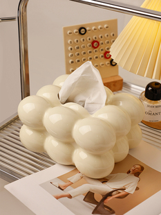 Tissue Box High-End Style Creative Desktop Ins Cream Hanmei Ornaments Living Room Shell Home Decoration Paper Box Coffee Table