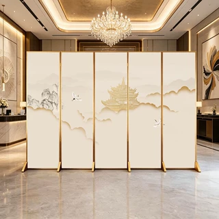 铝合金屏高端风隔断客厅办公室简约现代酒店餐厅移动折叠折屏隔断