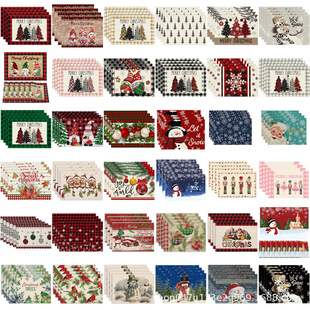Cross-Border New Christmas Decoration Christmas Table Flag Creative Christmas Tablecloth Placemat Christmas Table Decoration Home Decoration
