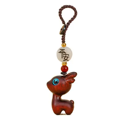 Car hanging: sandalwood deer buckle key