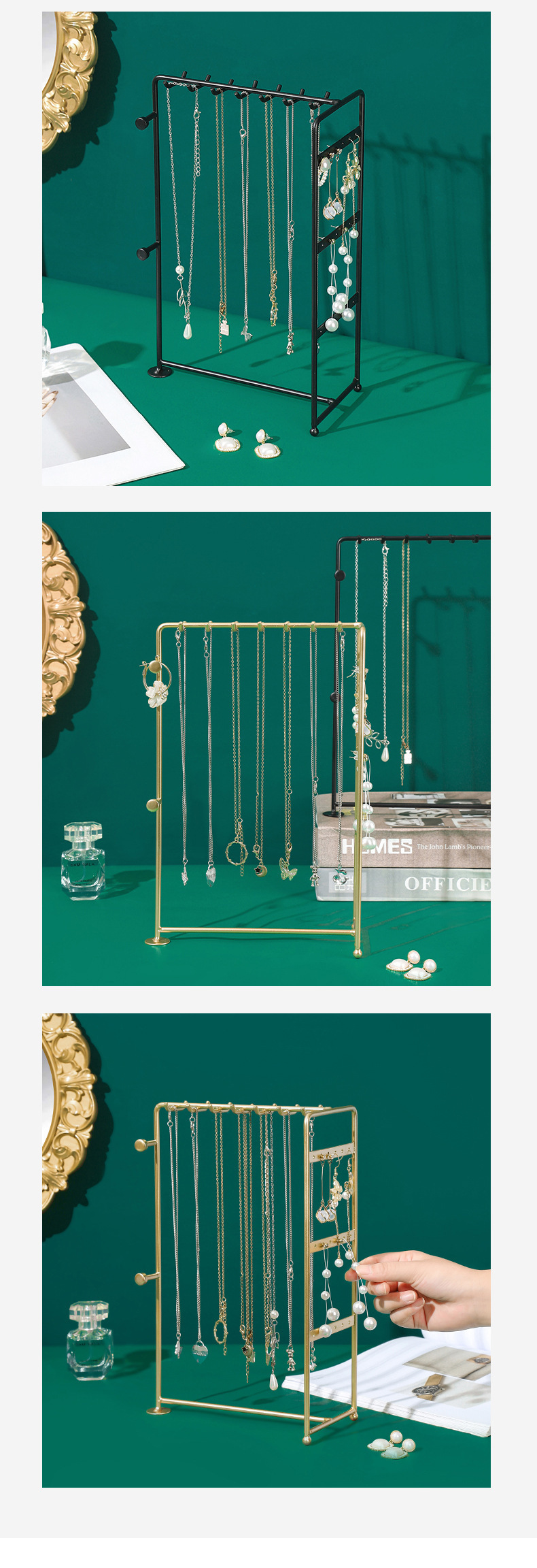 Fashion Geometric Solid Color Iron Jewelry Rack 1 Piece