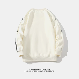 定制圆领卫衣男春秋季2024新款ins帅气百搭休闲长袖青年宽松上衣