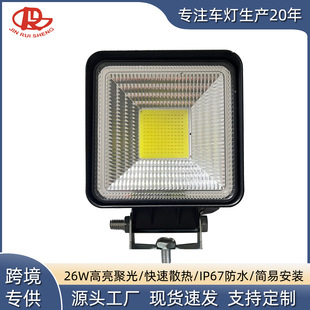 Car Work Light 144W Square Large Field of View Cob High Brightness Fog Light Truck Modified Light Off-Road Vehicle Roof Spotlight