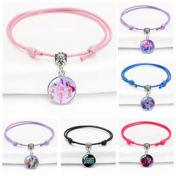 Multi-Color Adjustable Bracelet in Stock Kpop Demon Hunters Girl Group Color Crystal Bracelet Demonhunters Peripheral Trinkets