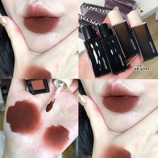 Cappuvini water wave Amber lip glaze pseudo plain white matte matte mouth red mud feeling Velvet Lip Glaze