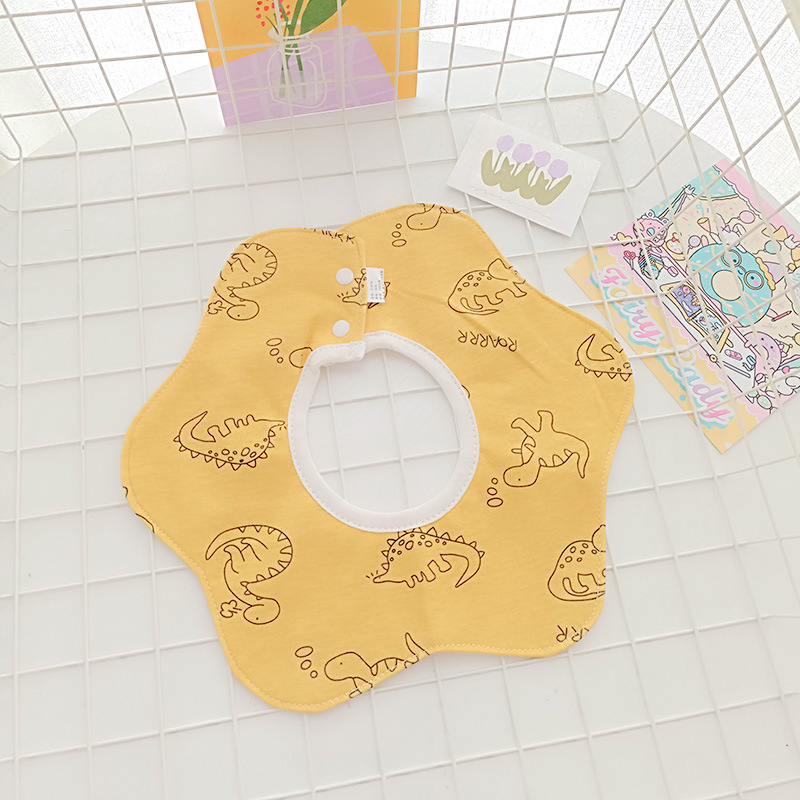 Bebé recién nacido otoño e invierno nuevo estilo flor saliva toalla algodón bebé impermeable escupir babero 360 grados rotación