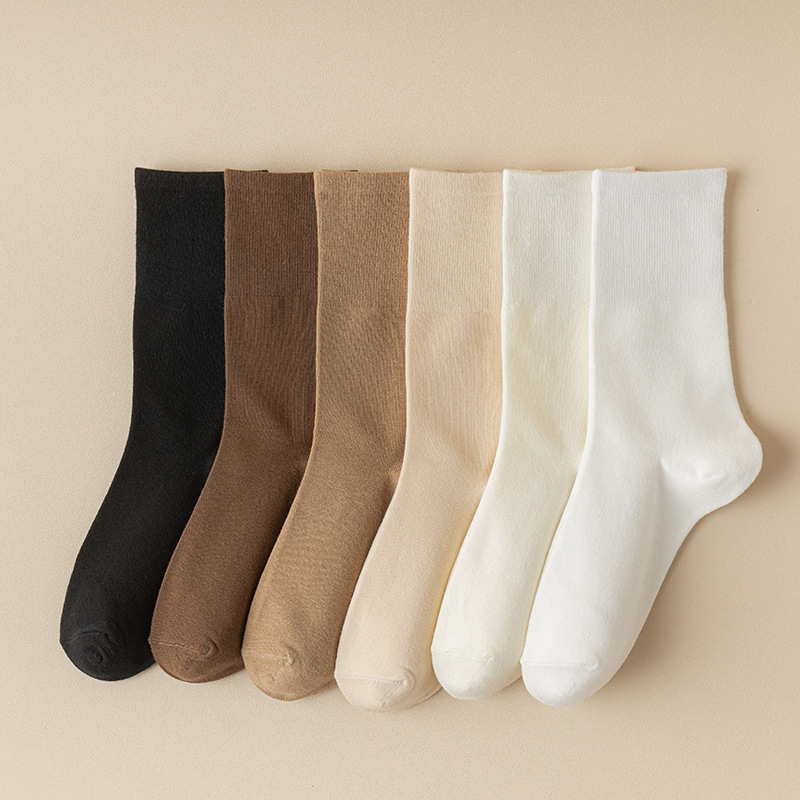 White month pile socks children cotton socks ins tide loafers autumn and winter black boneless stockings wholesale
