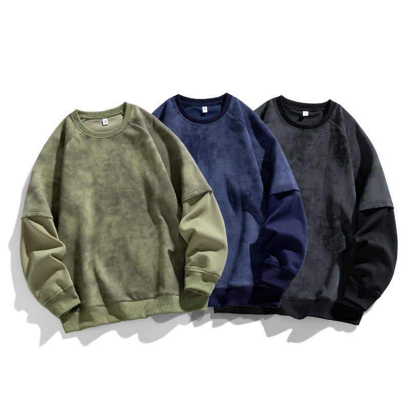Wholesale Heavyweight Round Neck Sweatshirt for Boys Spring and Autumn 2025 New Loose Casual Hoodie for Teenagers American Fashion Brand