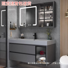 2025款洗手池卫生间洗漱台实木浴室柜一体盆套装卫浴洗脸盆柜组合