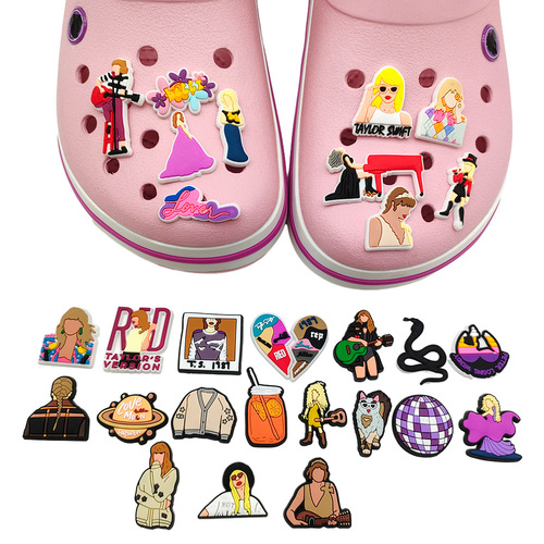 Singer Taylor Swift Series Croc Shoes Flower Shoe Buckle PVC Decorative Shoe Flower Buckle Croc