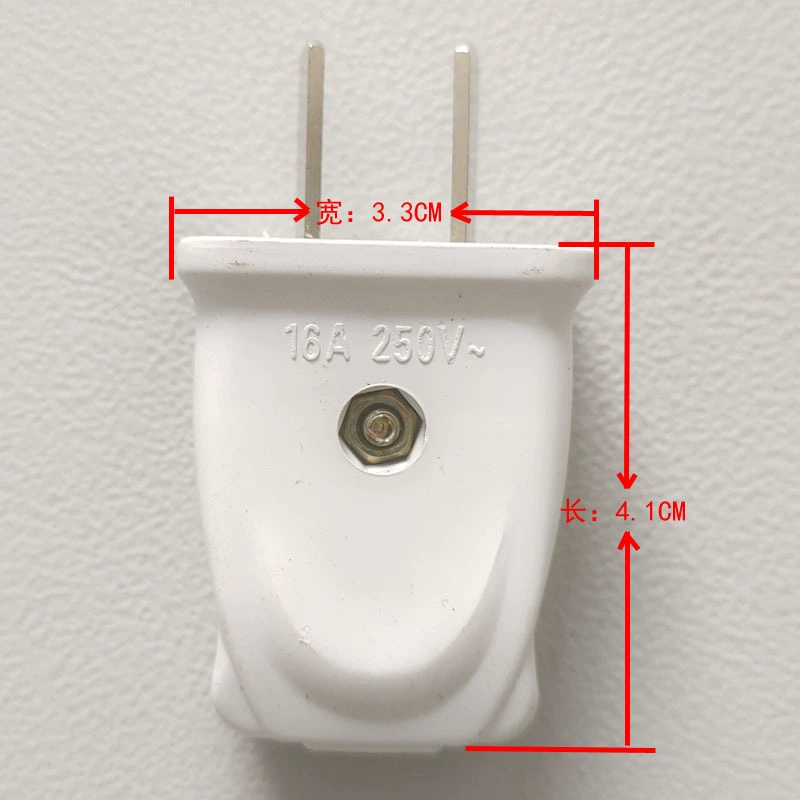 188 белый двухполюсный 2-футовый штекер медный штепсельный штекер белый штепсельный штепсельный штепсельный разъем