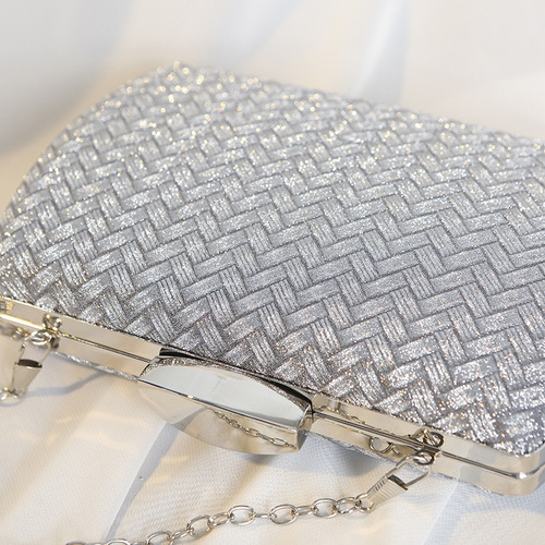 European and American cross-border new retro versatile woven pattern dinner bag banquet clutch bag women's cross-body small square bag evening bag