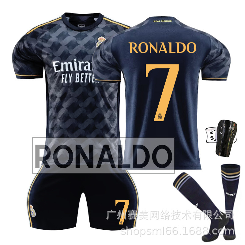2324 Real Madrid fuera de zafiro azul Jersey N ° 10 Modrich 7 Winnie Croc 5 Bellingham fútbol uniforme traje