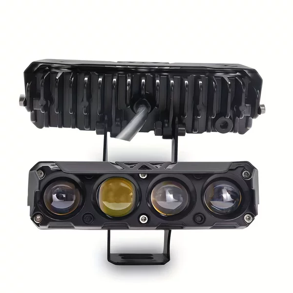 Cross-border direct source factory wide-voltage motorcycle spotlight with four-eye lens LED, high-brightness front-mounted car light for modification