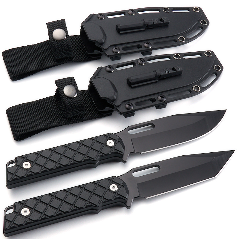 跨境热销户外直刀带K鞘荒野求生刀 便携野营登山钓鱼刀野外防身刀