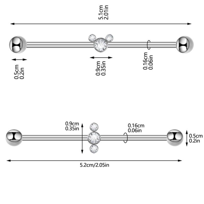 Zirconium, earrings, piercing, (Cross-border trading), wholesale