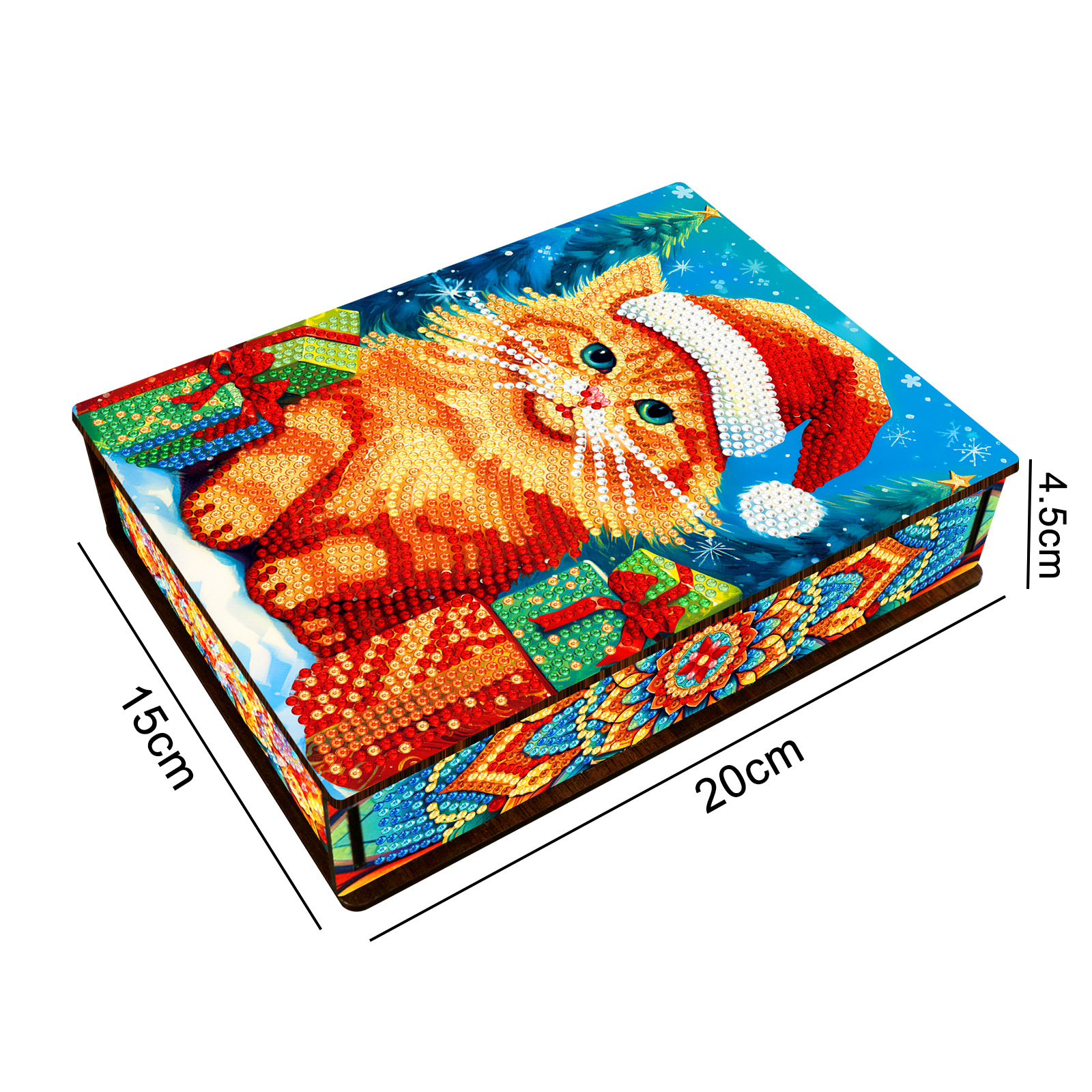 Accesorios para pintura de diamantes, nuevos productos de bordado con pegatinas de diamantes, caja de madera, caja de almacenamiento de diamantes brillantes, caja decorativa, bordado de diamantes.