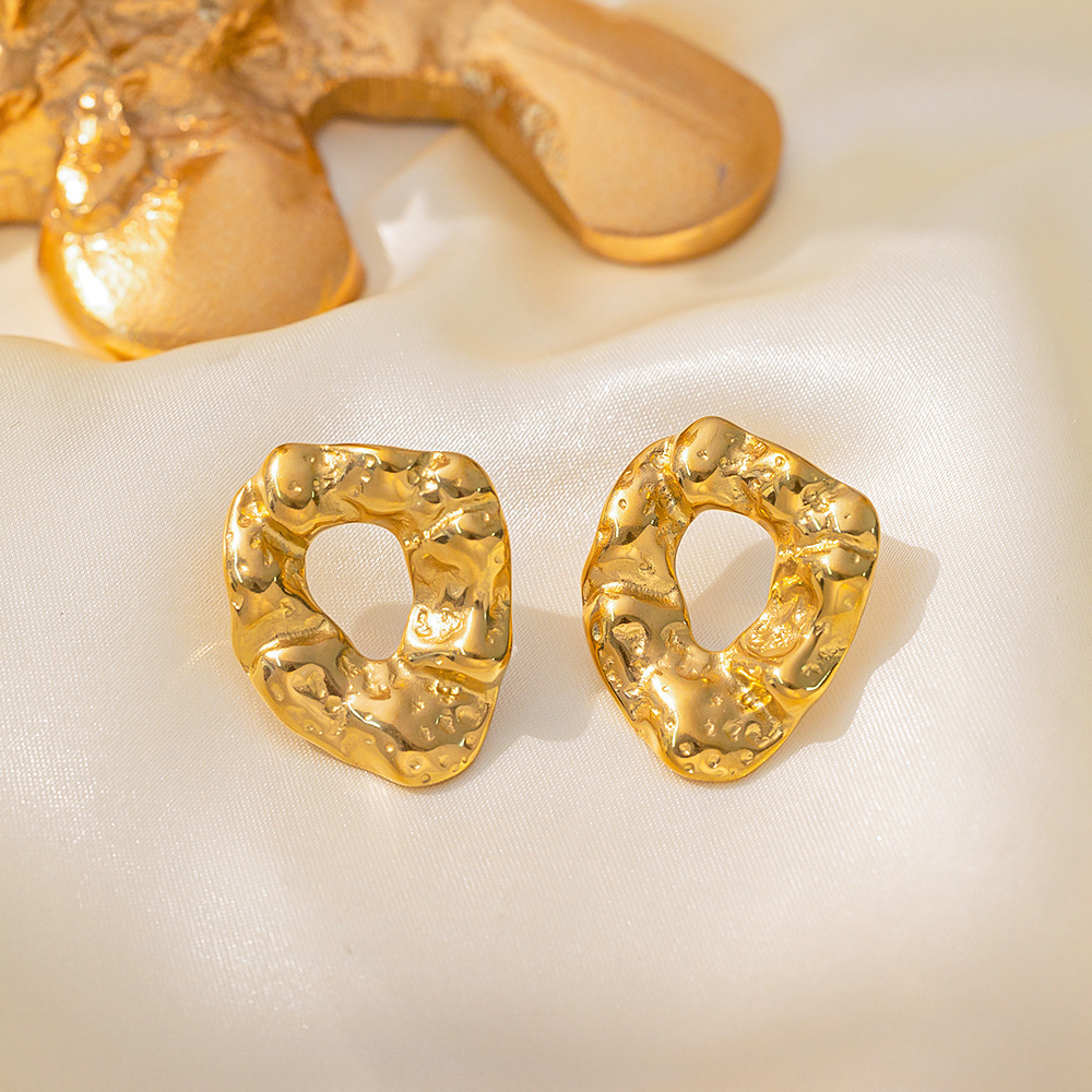 Irregular, Plating Design 1 Pair Basic Modern Style Classic Style C Shape Irregular Heart Shape Irregular Plating 304 Stainless Steel Ear Studs