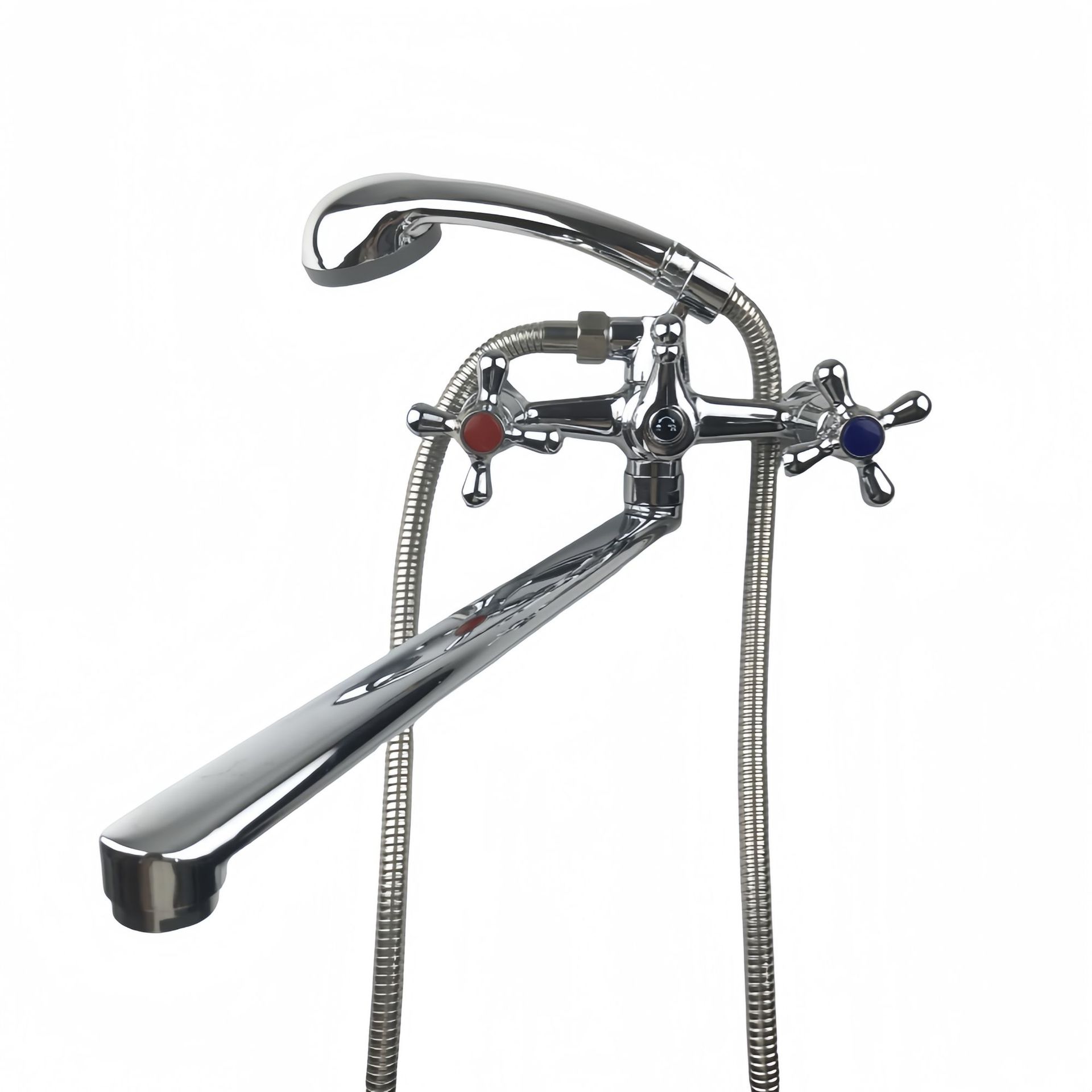 Foreign Trade Russian Zhongya Hot and Cold Faucet Double-Open Bathtub Faucet Hotel Shower Set Faucet