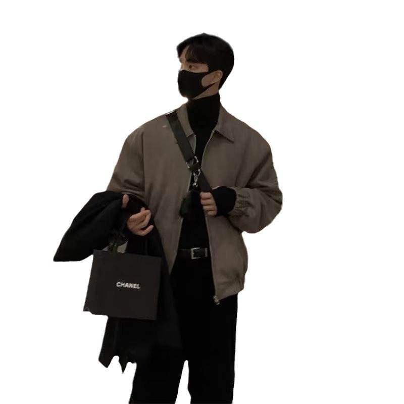 Chaqueta suelta de otoño e invierno para hombre estilo Hong Kong Chaqueta