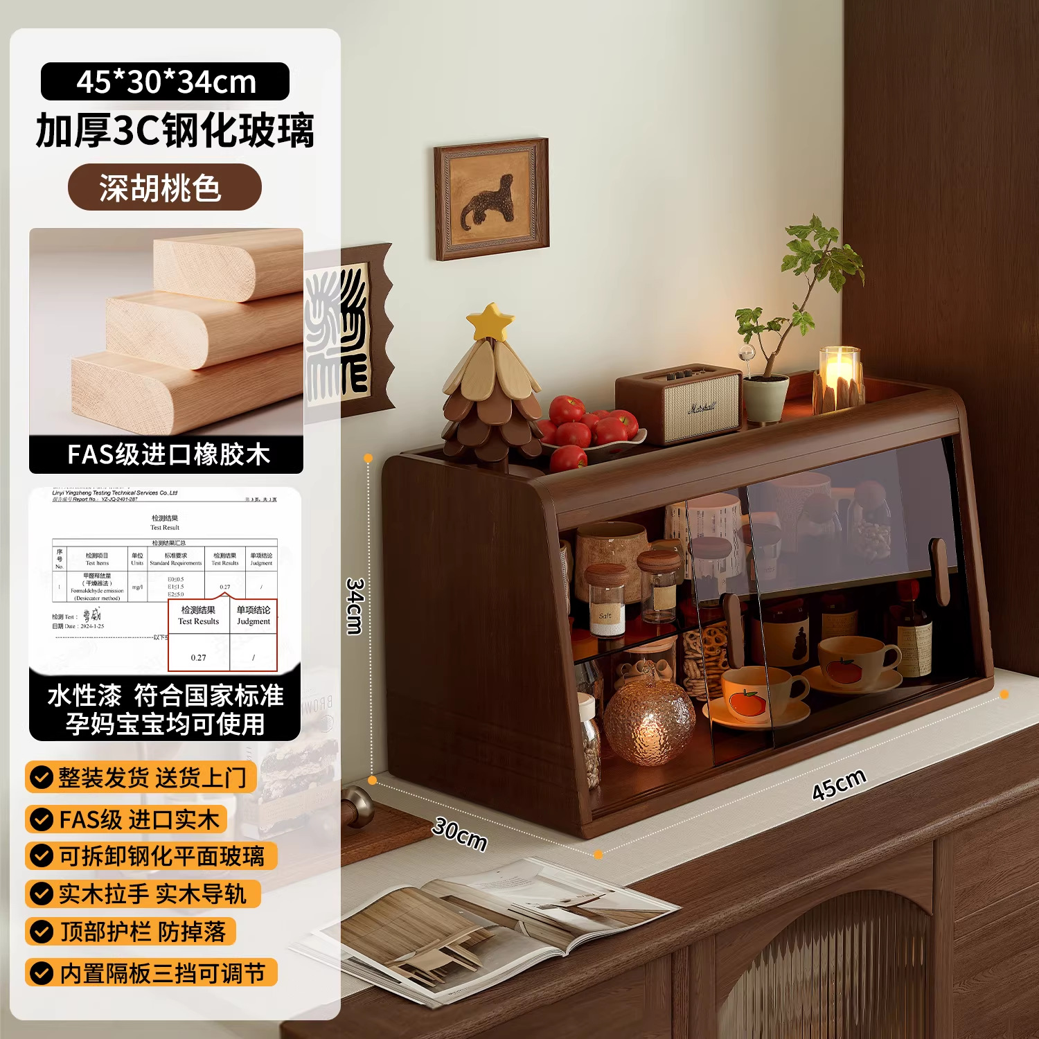 Estante Organizador de Tazas de Madera Maciza para Cocina y Escritorio