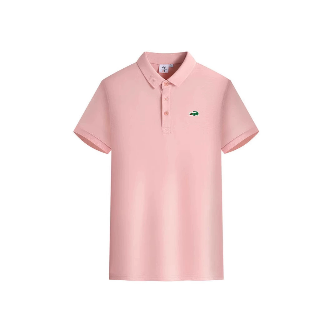 Мужские летние эксклюзивные рубашки-поло для трансграничной торговли, модные повседневные трендовые рубашки с коротким рукавом и принтованным логотипом на воротнике