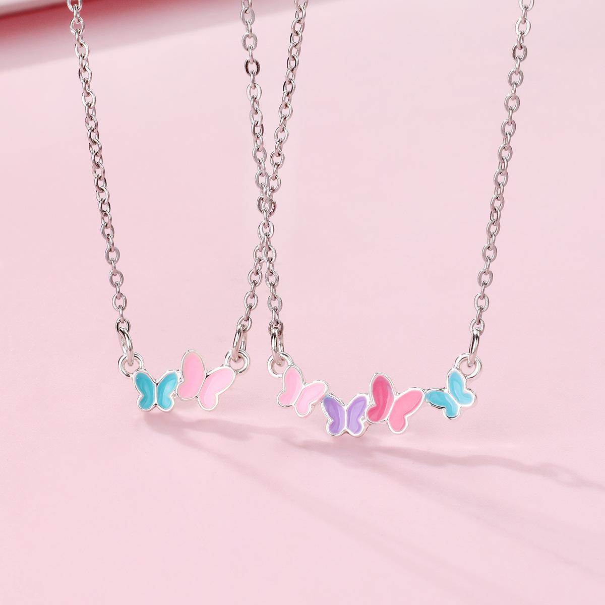 12g Weight Necklace Classification 1 Set Quantity Daily Occasion Alloy Material Butterfly Pattern Kid'S Gender Plating Design Cute, Sweet Style Cute Sweet Butterfly Alloy Plating Kid'S Necklace 2