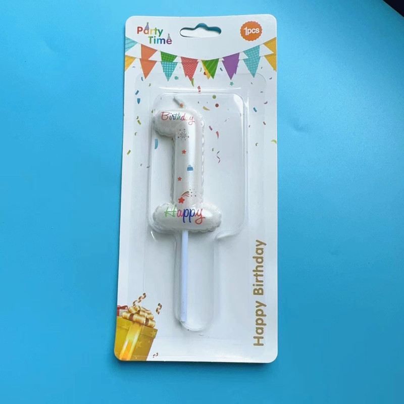 Decoración de pastel de horneado globos blancos velas digitales de color rosado gradiente inswind pastel de cumpleaños vela insert