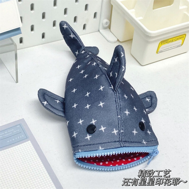リトルサメクリエイティブサメ鉛筆バッグ学生かわいい面白い大容量文具収納袋鉛筆バッグ|undefined