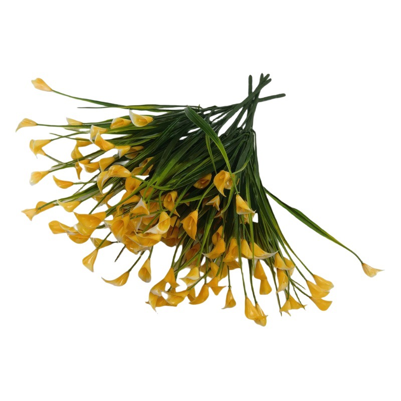 Fabricante de lirios de cala de 5 puntas resistentes a los rayos UV, resistentes al sol, de plástico artificial, para decoración de bodas y hoteles, de la marca Amazon Spring Grass.