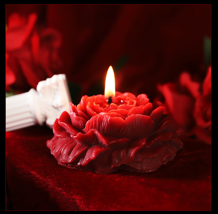 Low Temperature Massage Candle with Soy Wax in Heart and Peony Red Styles — detail image 9