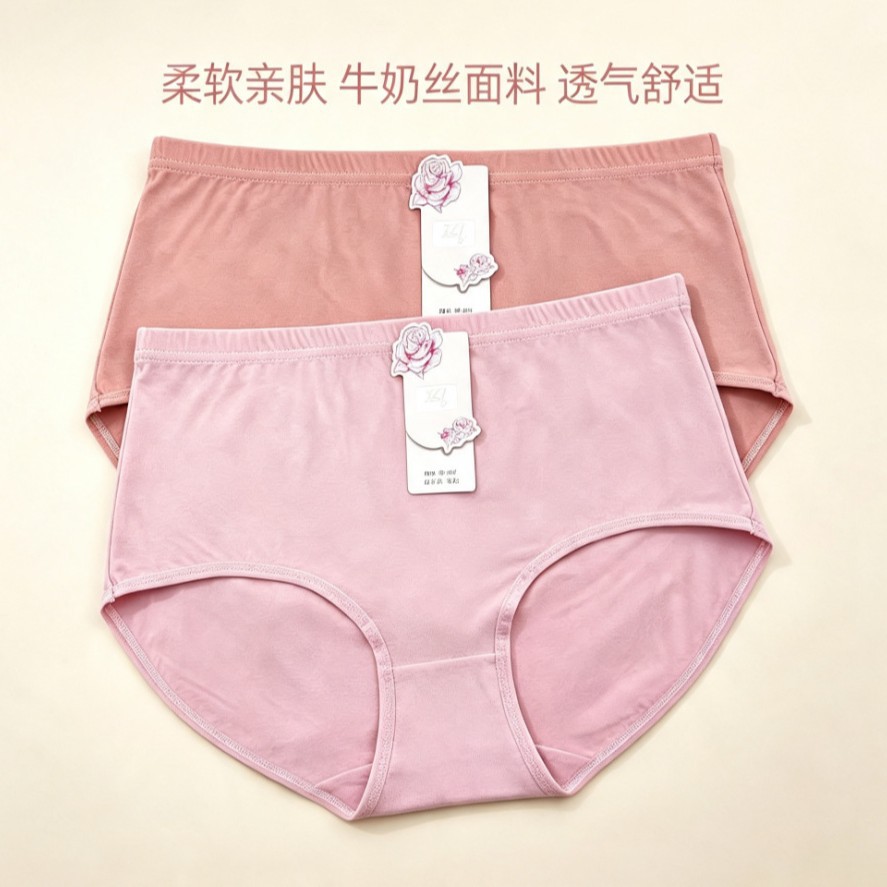 女士内裤夏季薄款宽松无痕大码内裤女抑菌透气欧美内裤女跨境批发