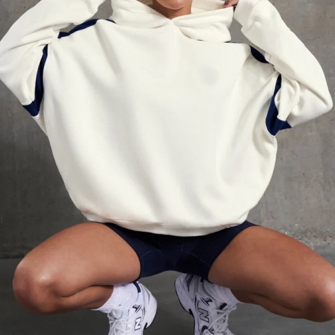 Factory Customized Autumn and Winter Hooded Sweatshirt Loose Casual Sweatshirt Color Matching Long Sleeve Top Pullover Contrast