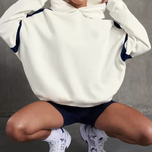Factory Customized Autumn and Winter Hooded Sweatshirt Loose Casual Sweatshirt Color Matching Long Sleeve Top Pullover Contrast