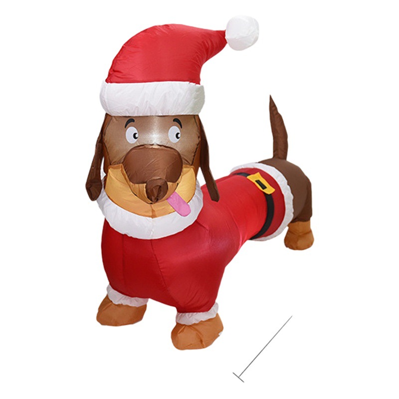 Navidad inflable modelo 1,5 m salchicha perro luminoso escena diseño decoraciones transfronterizo de Amazon modelo inflable