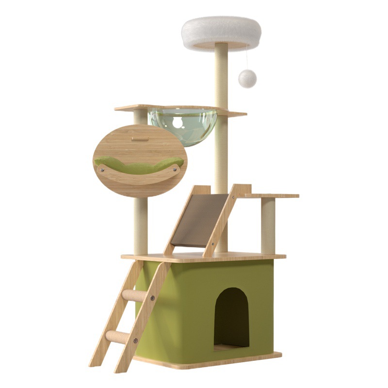 Marco de escalada para gatos, marco para gatos integrado, marco para gatos de madera grande, columna de agarre de la casa, sala de partos, cápsula espacial, estante para gatos al por mayor