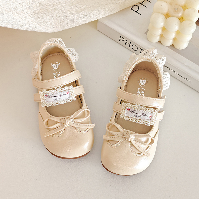 Chica superficial Marizhen zapatos primavera y otoño 2026 nuevo arco infantil dulce zapatos de cuero pequeños zapatos Lefour