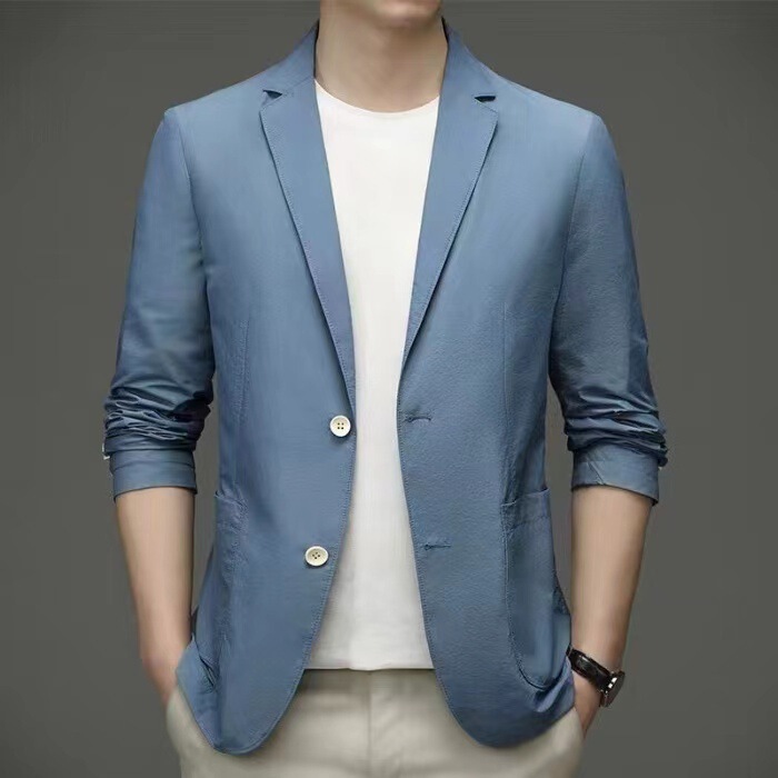 Cross-Border 2026 Summer New Style Plus-Size Sun-Protective Light Mature Men's Blazer Lightweight Business Suit Jacket Wholesale