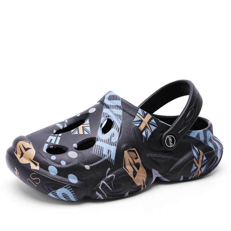 Summer New Trend Thick-Soled Beach Sandals For Men, Non-Slip Closed-Toe Top Quality Large Size Camouflage Clogs_voghion.com